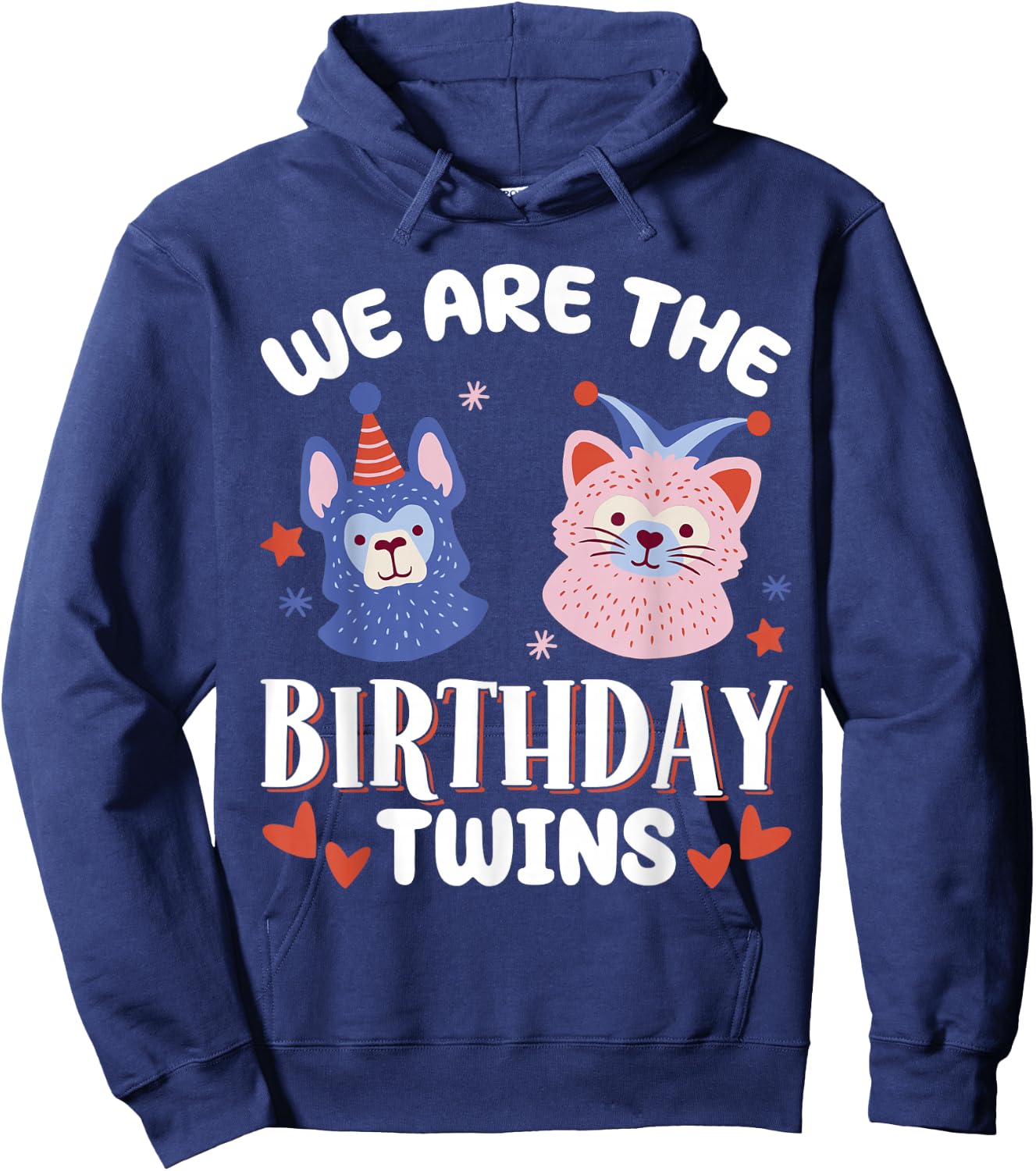 We Are The Birthday Twins , Small, Black Hoodie - Hoodie | Navy