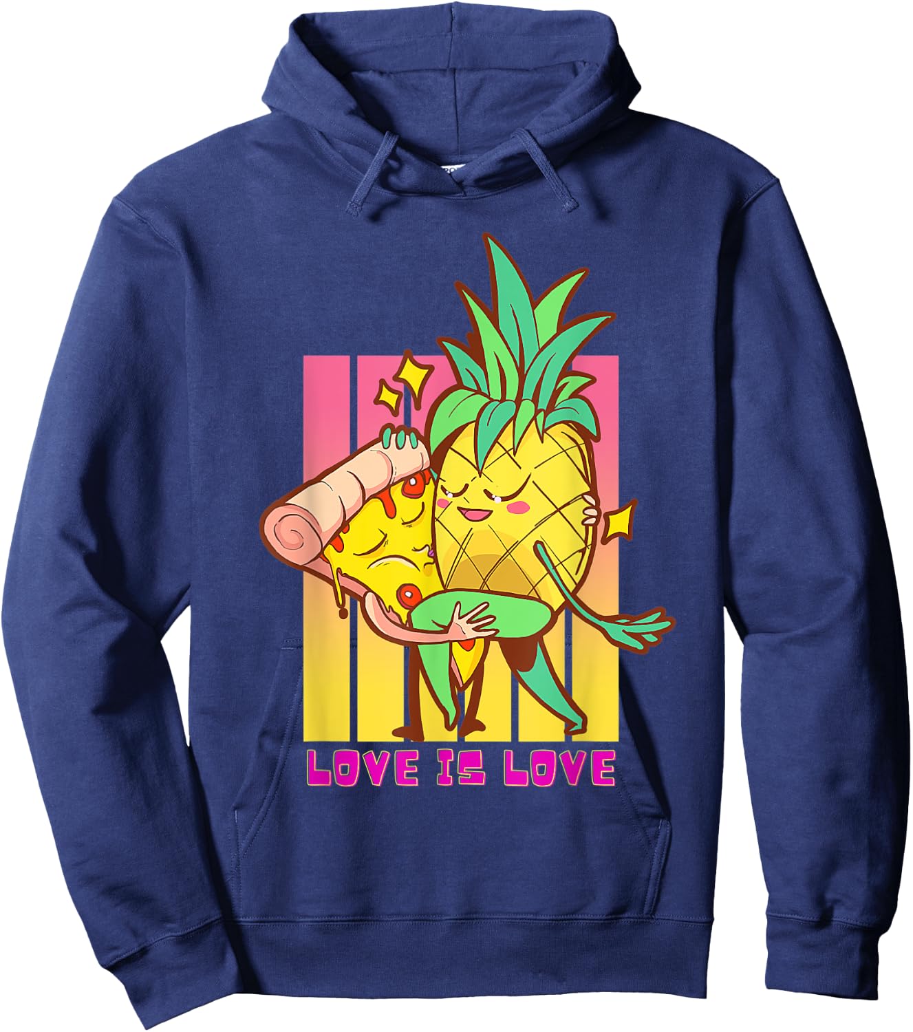 Pineapple Pizza Dancing Love Is Love Aloha Beach Hawaii Hoodie - Hoodie | Navy