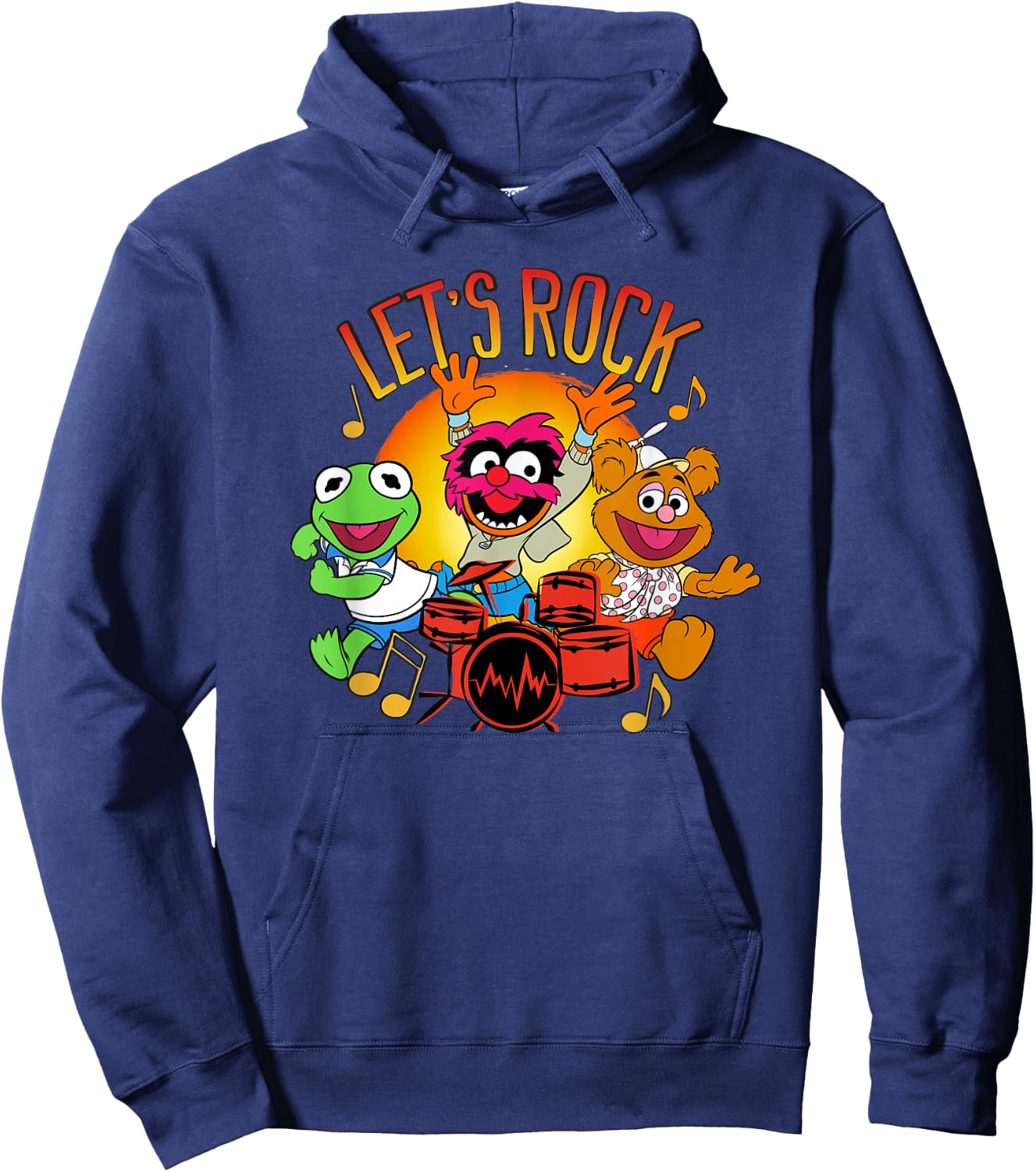 Muppet Babies - Kermit Fozzie Animal Let's Rock Group Hoodie - Hoodie | Navy