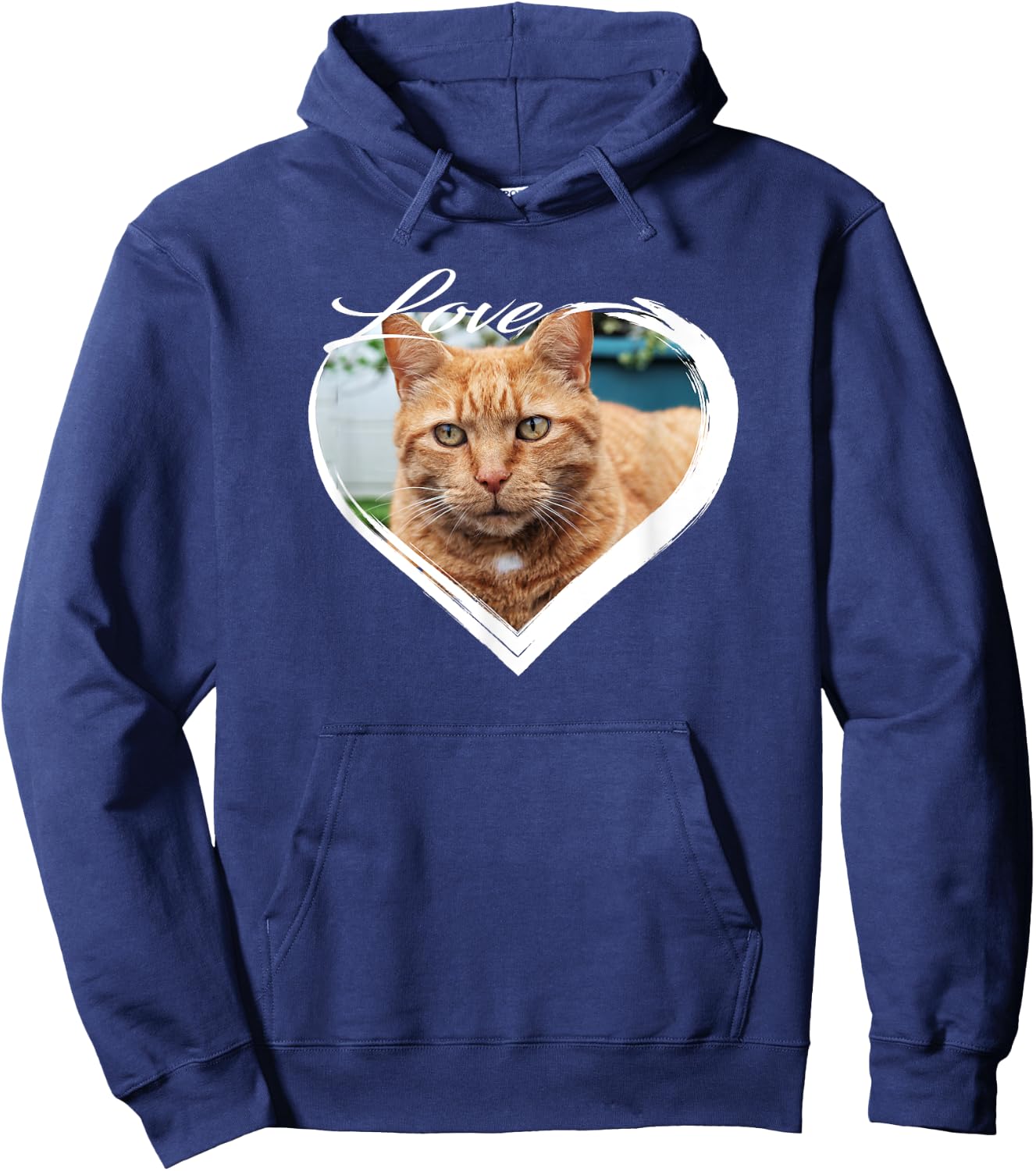 Love Orange Tabby Ginger Cat Kitten I Love My Ginger Cat Men Women Hoodie - Hoodie | Navy