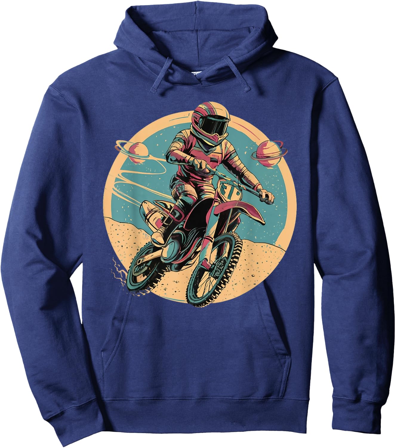 Astronaut Motocross Racing Motorcycle Rider Space Adventure Hoodie - Hoodie | Navy