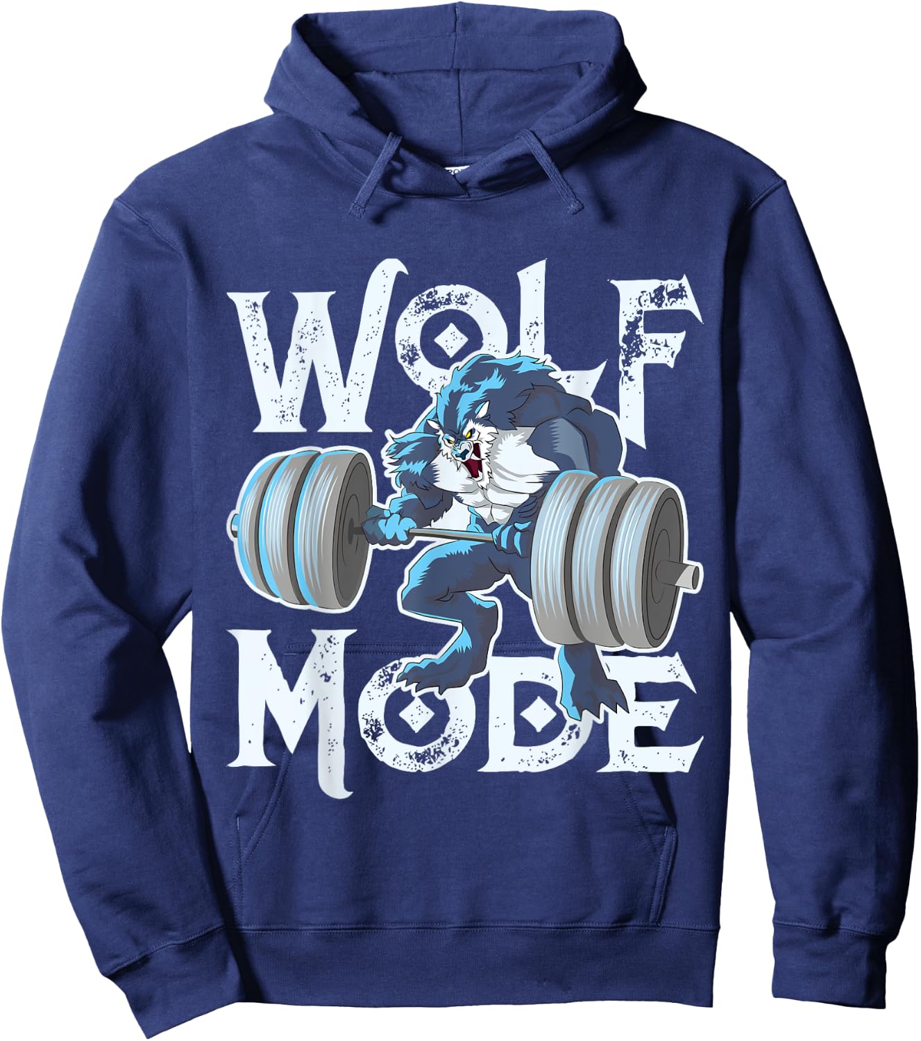 Wolf Mode Workout Lifting Weights Gym Beast Fitness Animal Hoodie - Hoodie | Navy