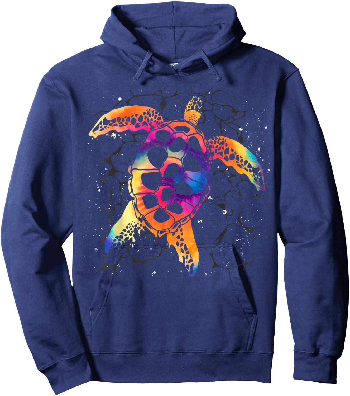 Hawaiian Sea Animal Ocean Tribal Sea Turtle Hoodie - Hoodie | Navy