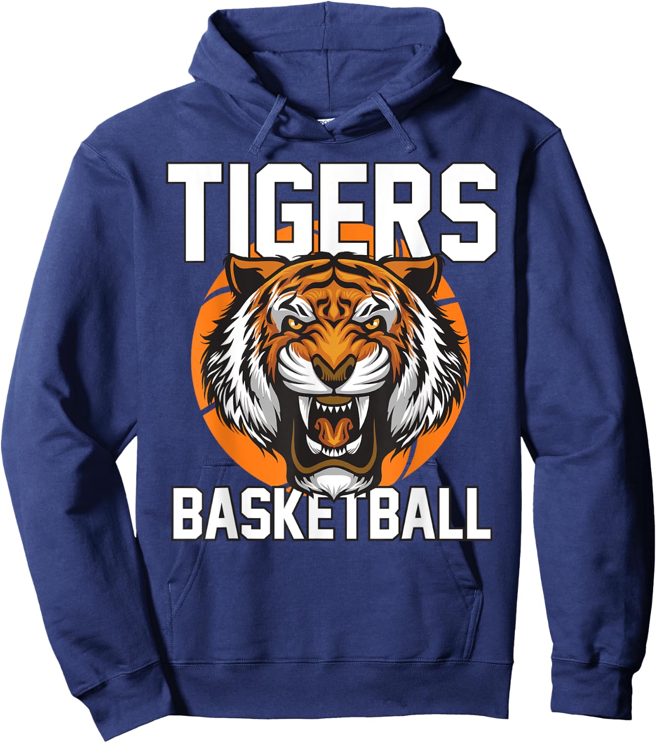 Tigers Basketball Designs Kids -Adults Basketball Fan Blue Small Classic Fit Short Sleeve Hoodie - Hoodie | Navy