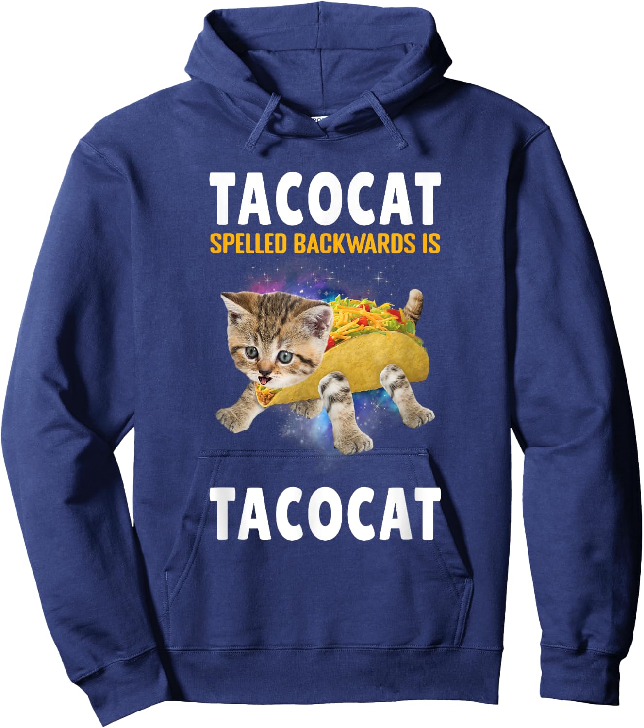 Tacocat Spelled Backward Is Taco cat Cat And Taco Lover Women Kids Hoodie - Hoodie | Navy