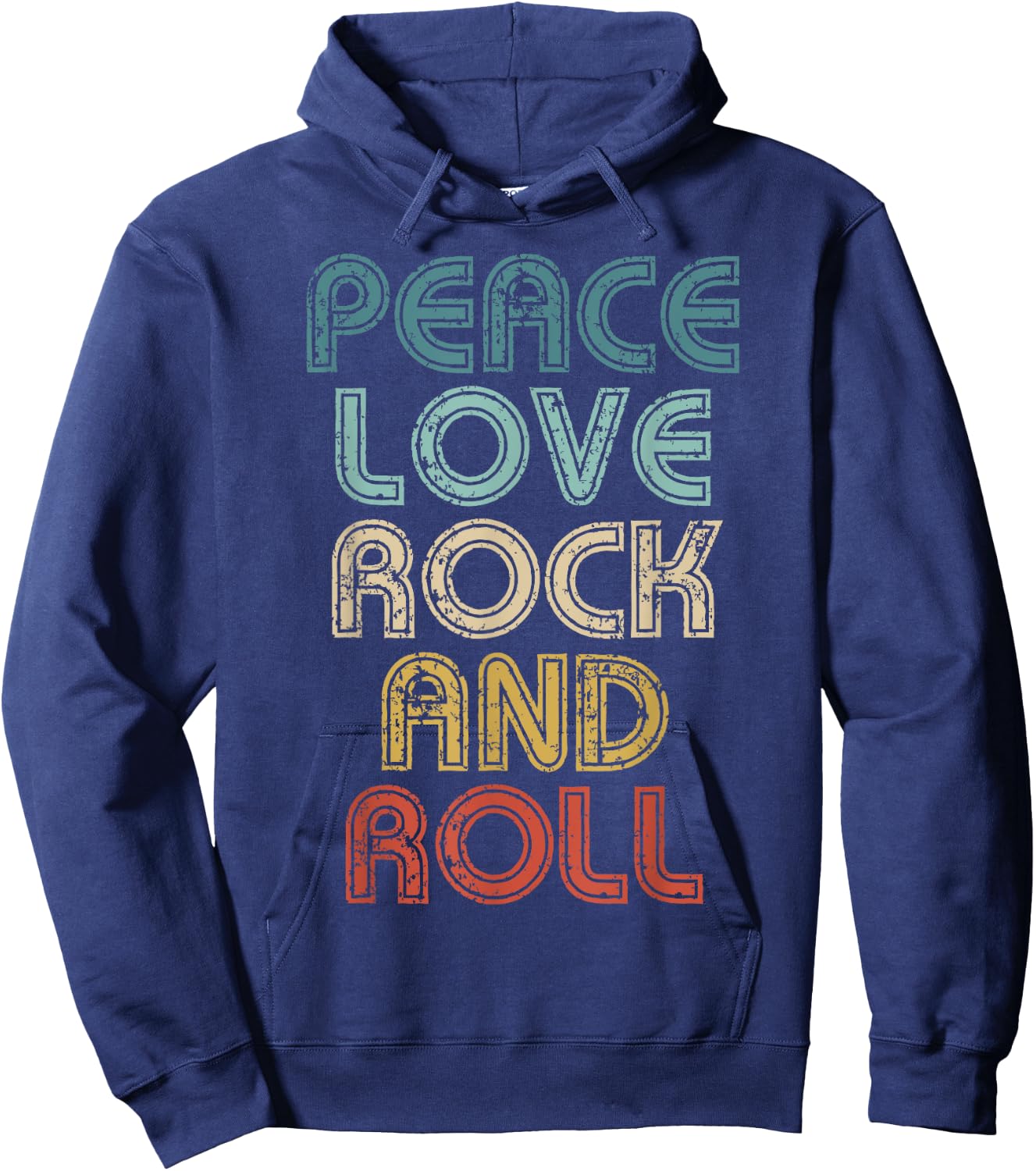 Peace Love Rock And Roll Rock´n´Roll Music Hoodie - Hoodie | Navy
