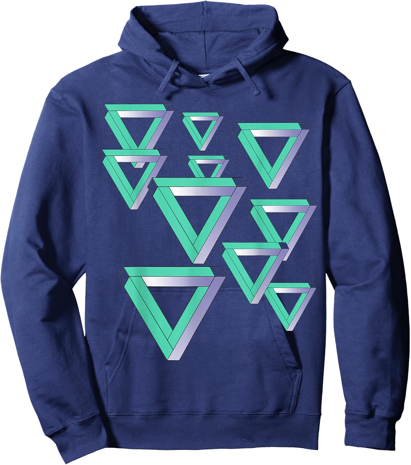 Funny Sheldon Nerdy Penrose Triangles Optical Illusion Geek Hoodie - Hoodie | Navy