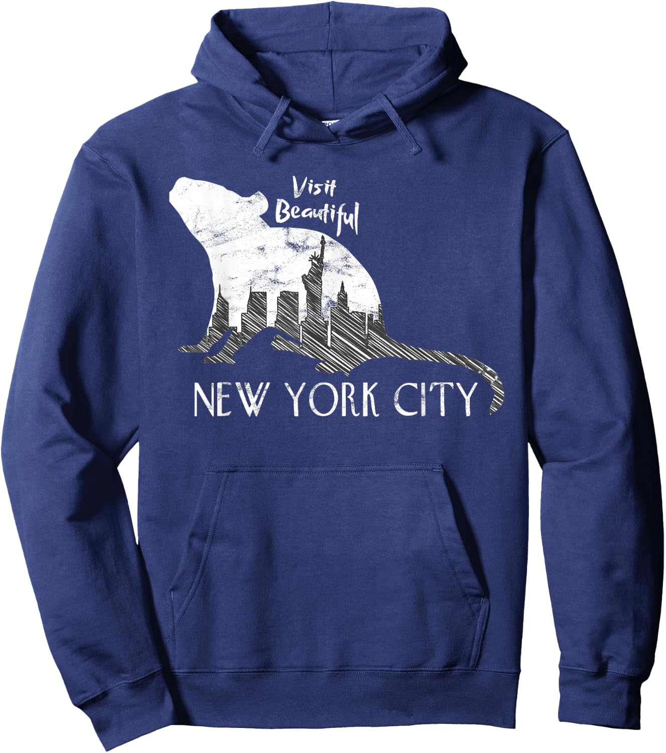 New York City Rat Funny Joke Humor Sarcastic Hoodie - Hoodie | Navy