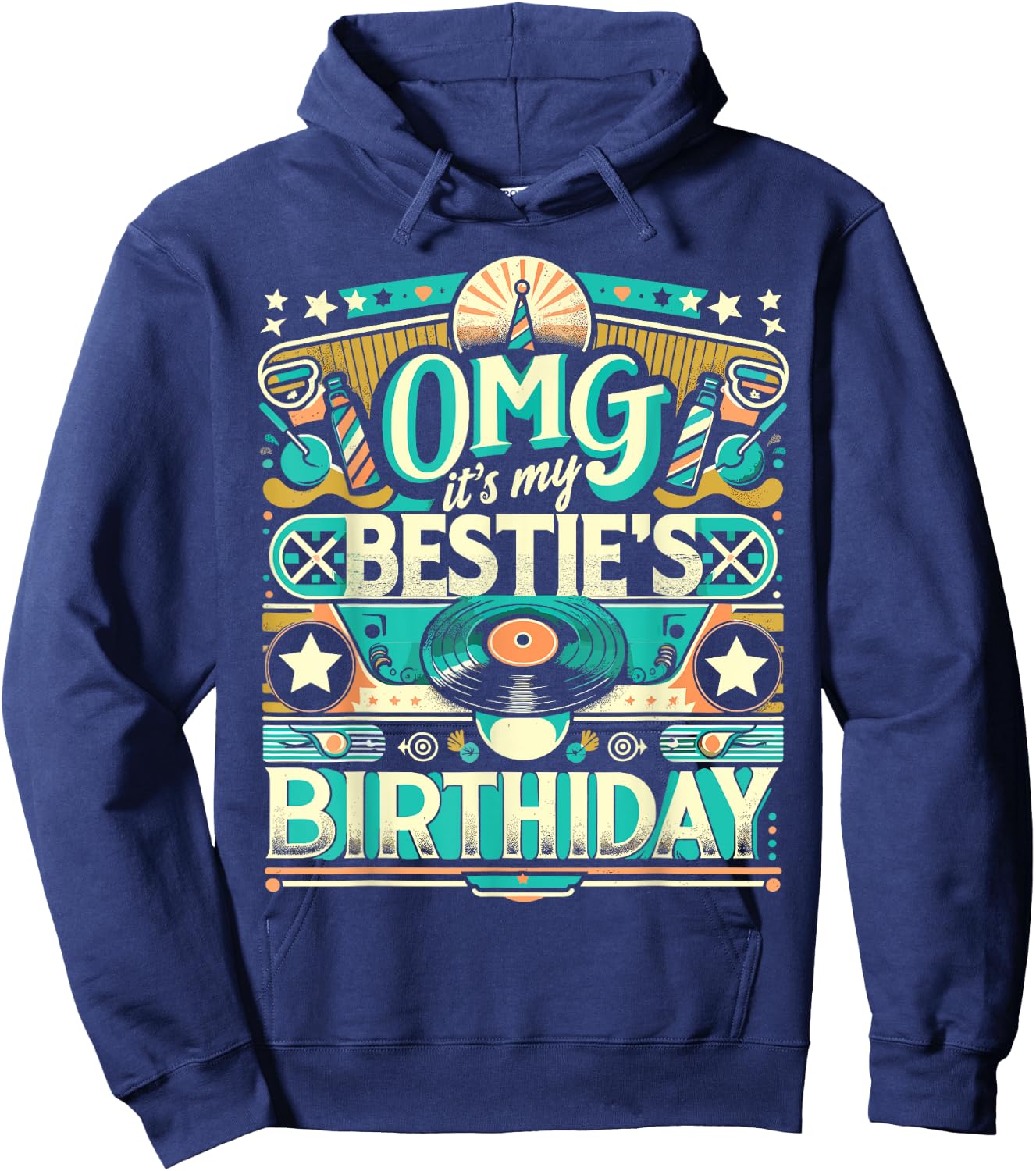 Birthday Party Besties's Birthday Besties Birthday Friend Hoodie - Hoodie | Navy
