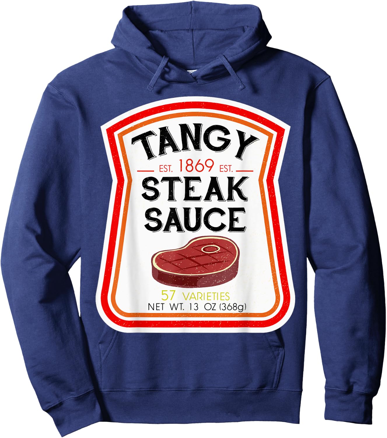 Steak Sauce Bottle Label Halloween 2021 Couples Costume Hoodie - Hoodie | Navy