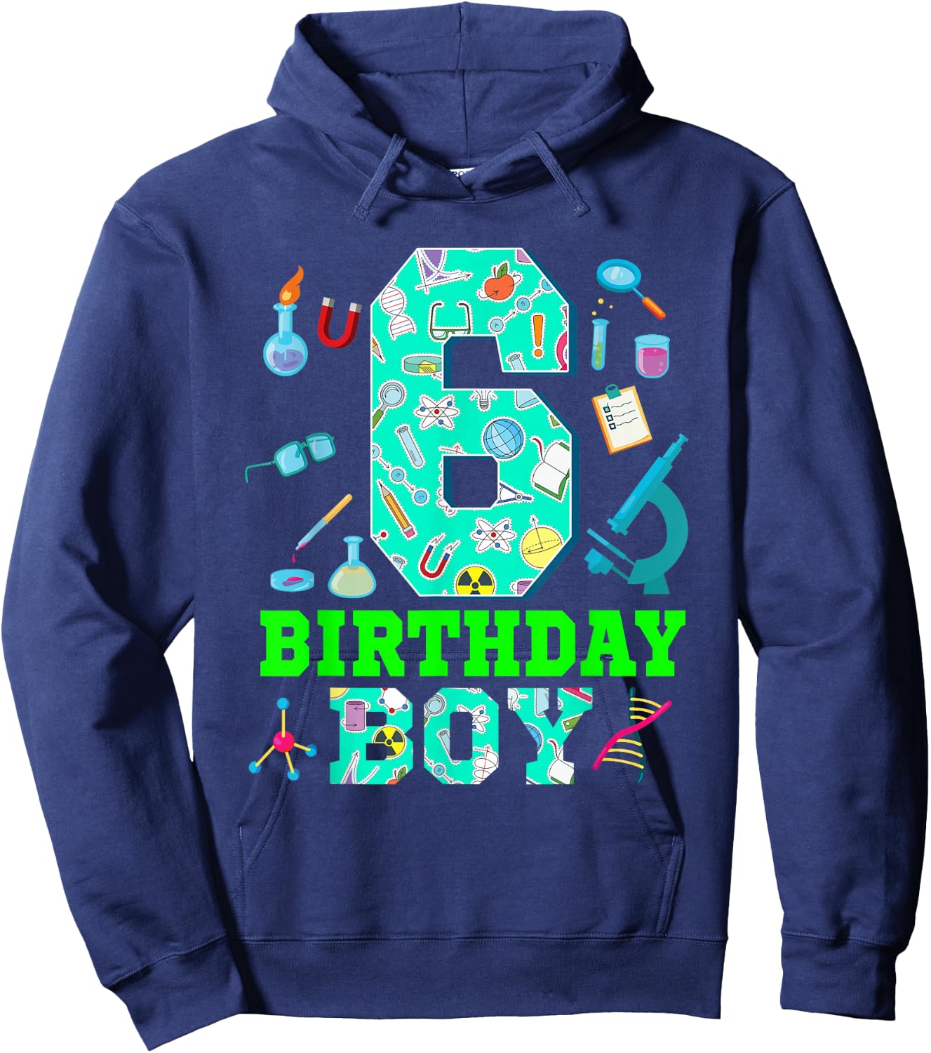 Science 6th Birthday 6 Year Old Boy Future Scientist Hoodie - Hoodie | Navy