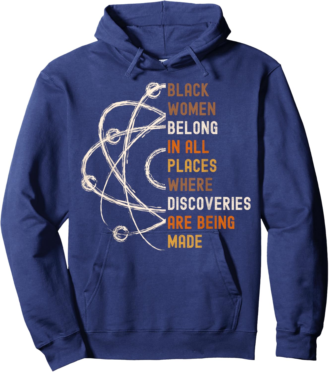 Black Women in Science, Girls in STEM Math, African Melanin Hoodie - Hoodie | Navy