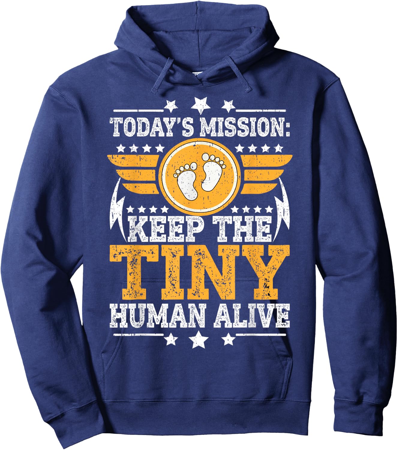 Dad Est 2026 Keep Tiny Human Alive First Time Father Day Hoodie - Hoodie | Navy