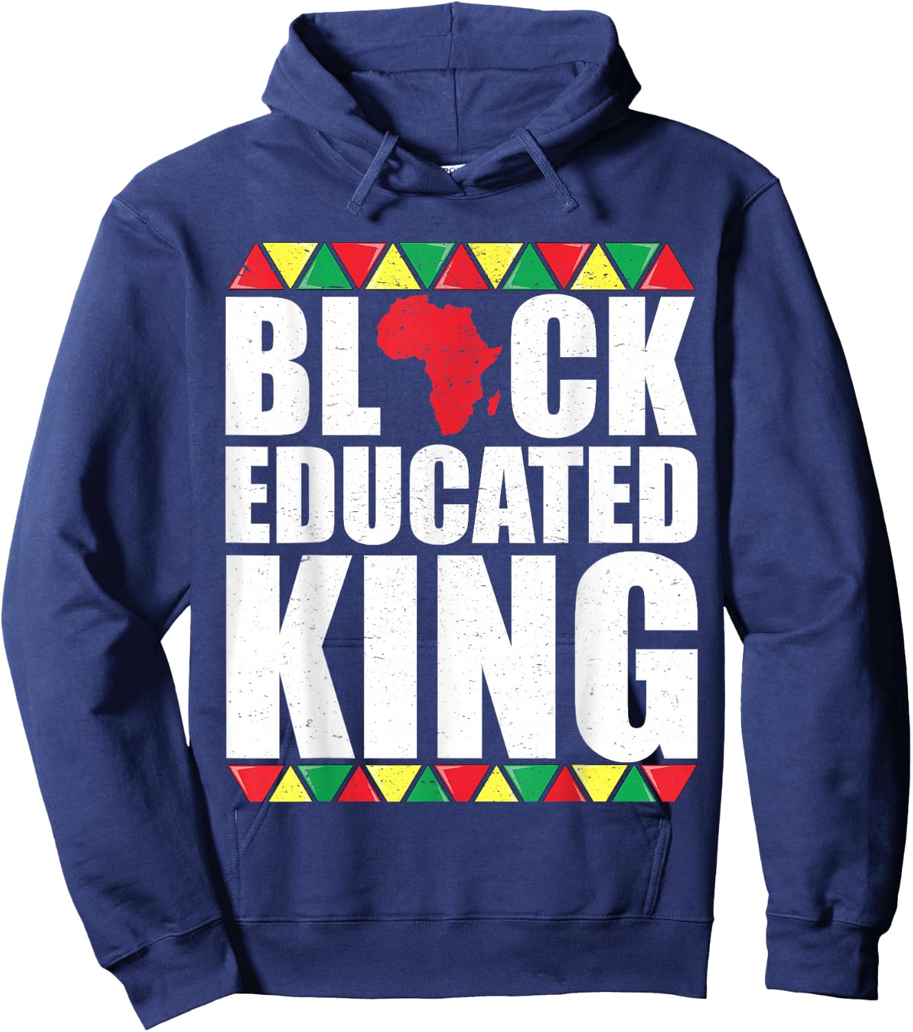 Black educated king Shirt Men Black History Month Hoodie - Hoodie | Navy