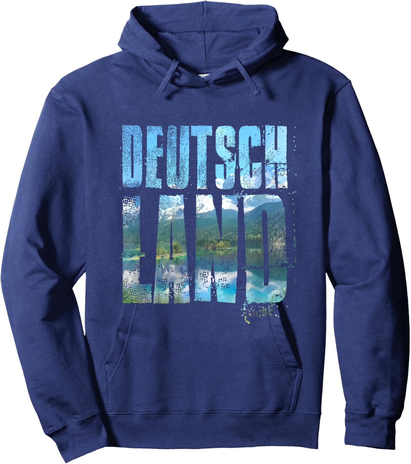 Germany Mountains and Sea Word Art - Germany Text Hoodie - Hoodie | Navy