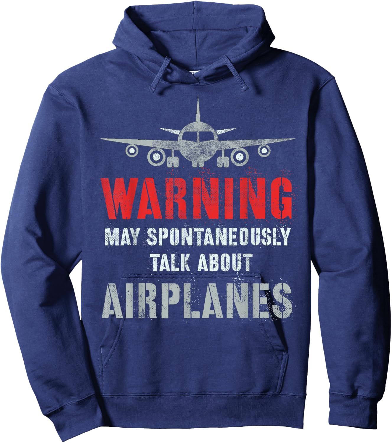 Vintage I May Spontaneously TALK ABOUT AIRPLANES Fly Model Hoodie - Hoodie | Navy