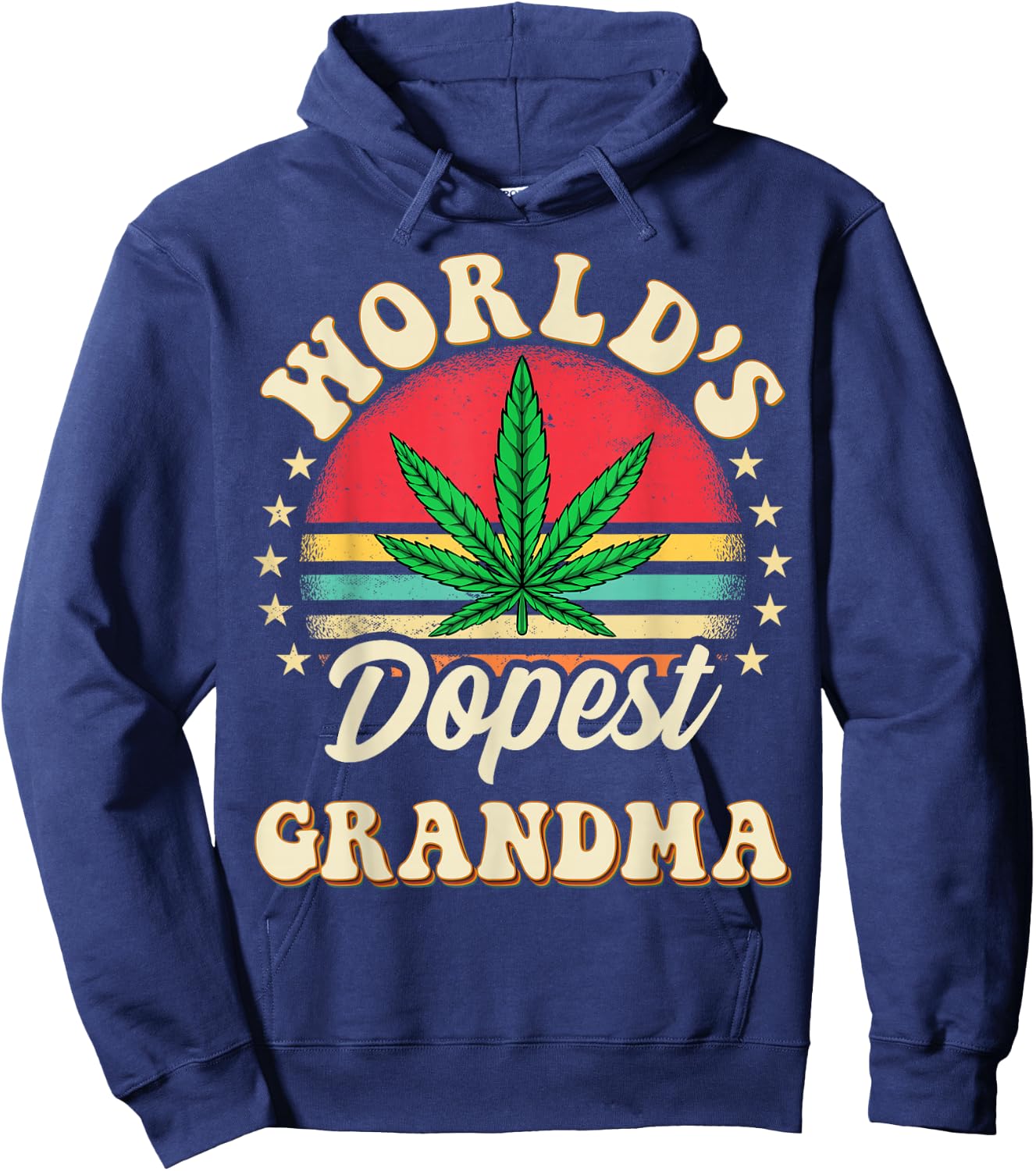 Funny 420 Weed Pot Vintage Matching Worlds Dopest Grandma Hoodie - Hoodie | Navy