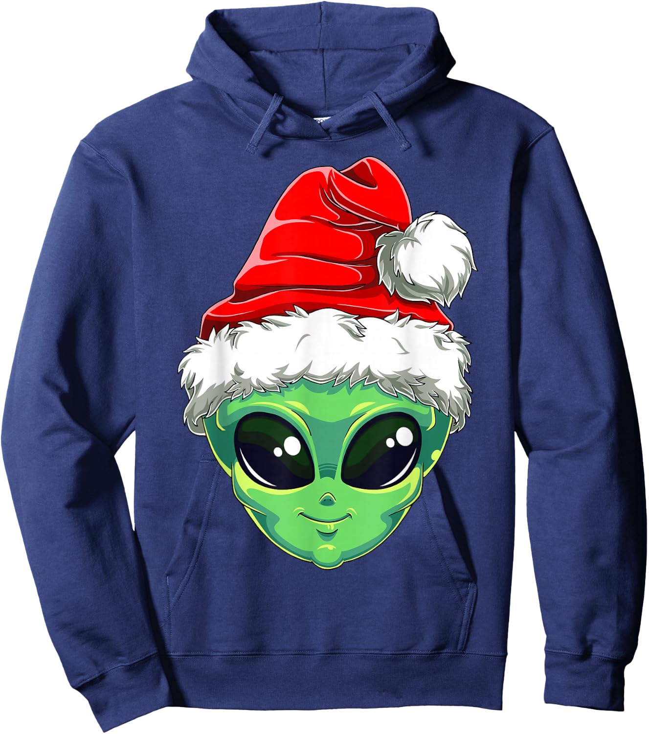 Christmas Alien Santa Costume Funny UFO Santa Hat Xmas Kids Hoodie - Hoodie | Navy