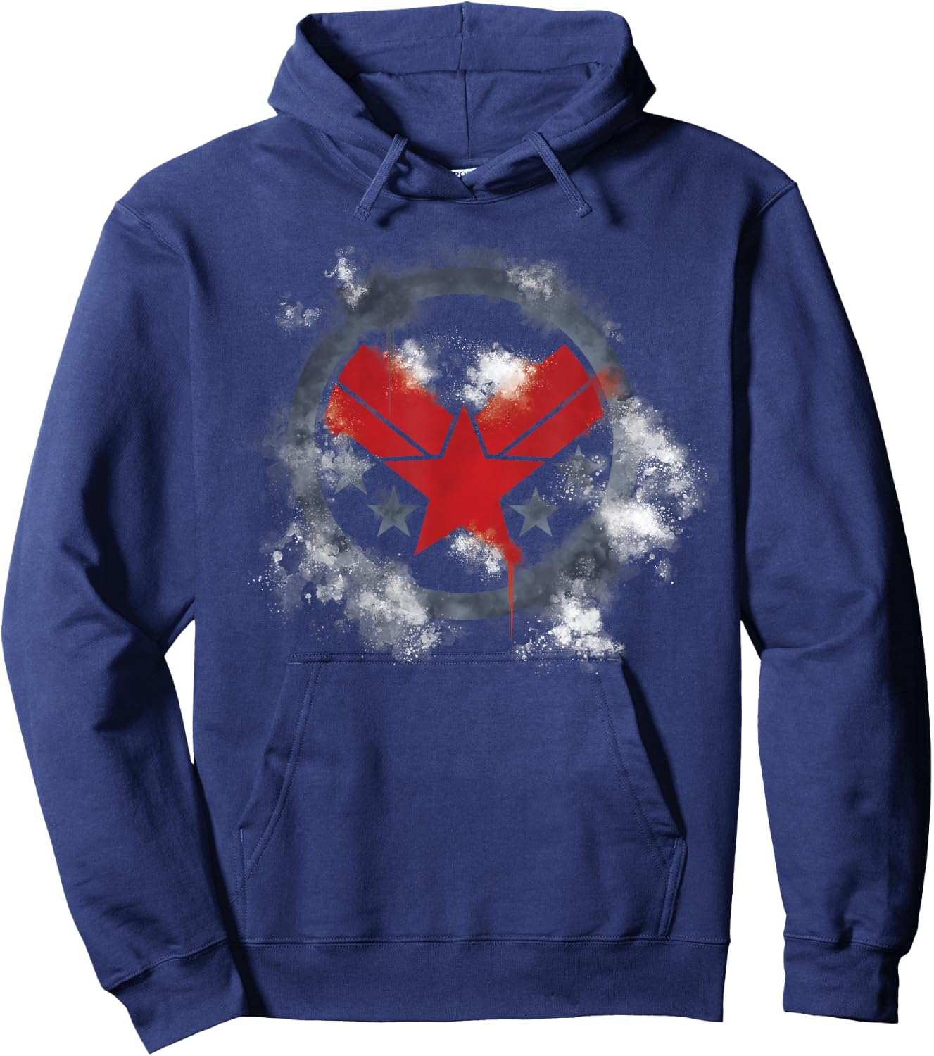 Marvel Avengers Endgame War Machine Spray Paint Logo Hoodie - Hoodie | Navy