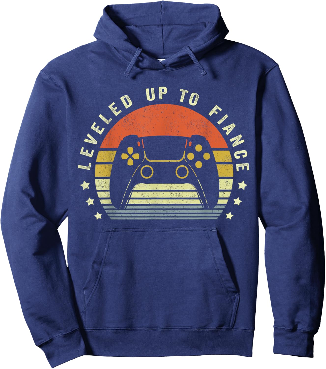 Leveled Up To Fiance Newly Engaged Couple Men Gift Hoodie - Hoodie | Navy