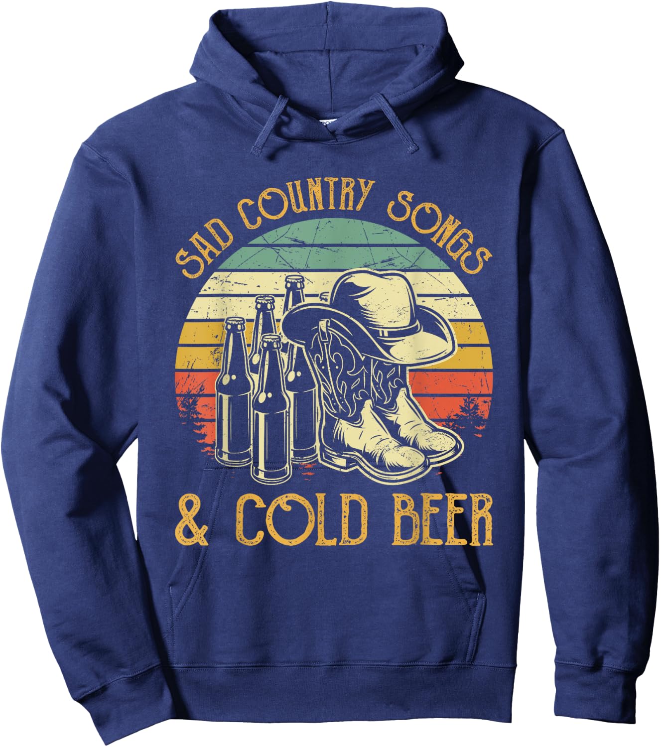 Sad Country Songs And Cold Beer Hoodie - Hoodie | Navy