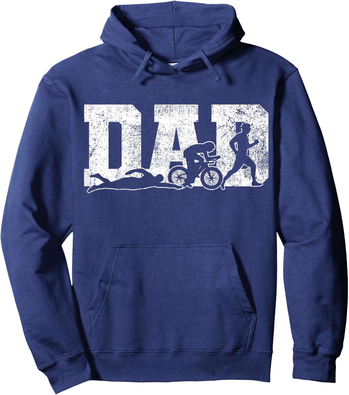 Triathlon Dad Swim Bike Run Father's Day Hoodie - Hoodie | Navy