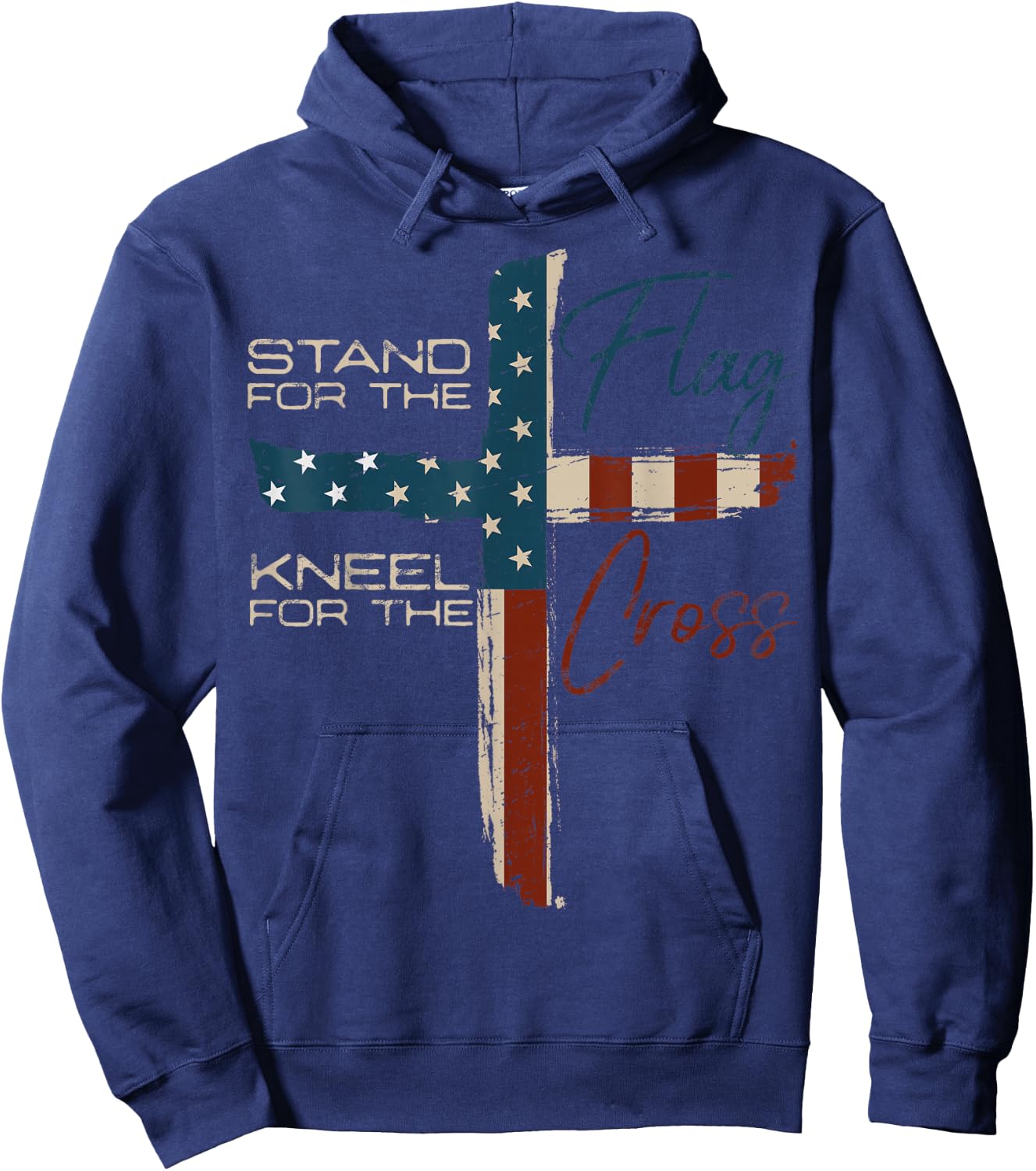 American Patriotic Faith 4th of July Freedom Day USA Flag Religious Quote Christian Faith Hoodie - Hoodie | Navy