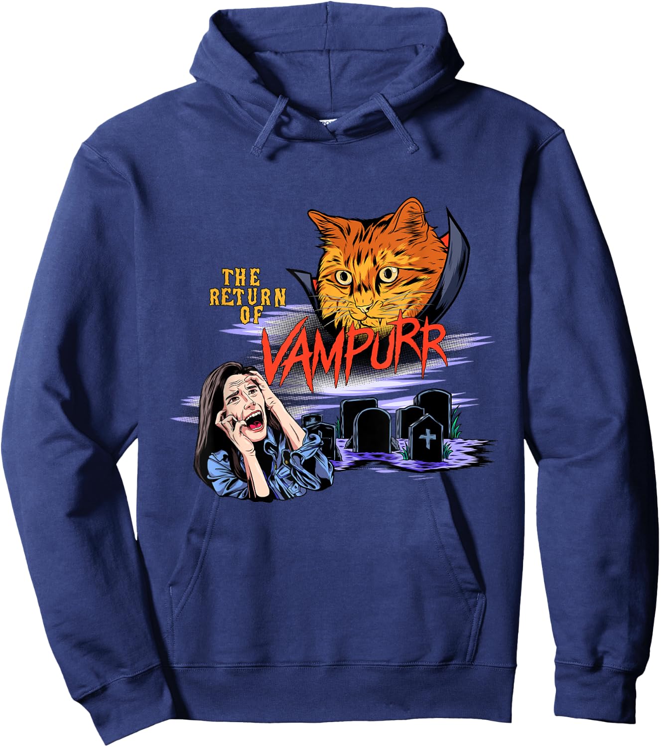 Return Of The Vampurr Cute Cat Cat Lover Cat Owner Halloween Women Kids Hoodie - Hoodie | Navy