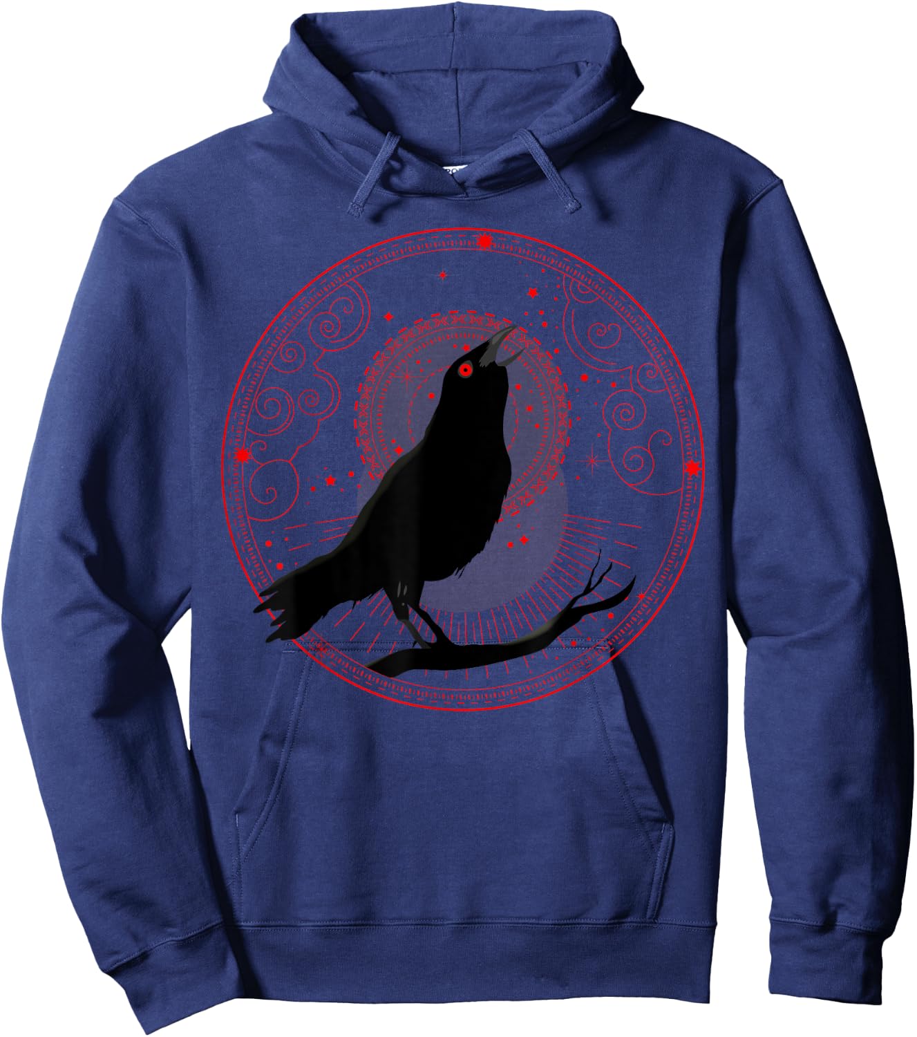 Beautiful Black Crow Raven Bird Watch. Birds Silhouette Hoodie - Hoodie | Navy
