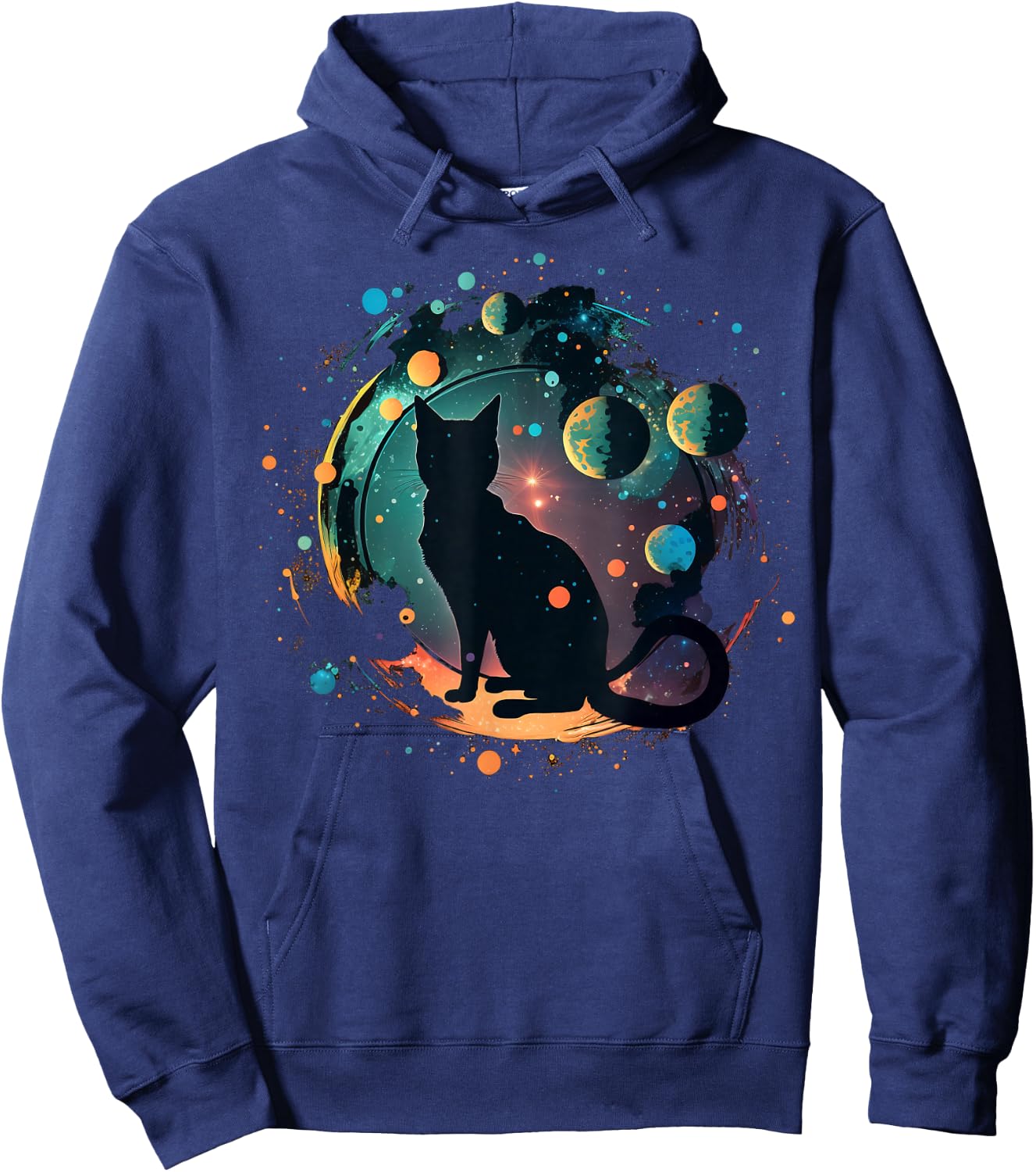 Astronaut Cat or Funny Space Cat on Galaxy Cat Women Kids Hoodie - Hoodie | Navy