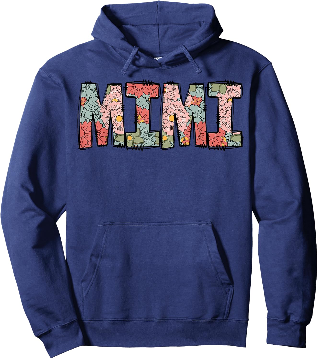 Retro Mimi Colourful Flowers Groovy Daisy Flower Hoodie - Hoodie | Navy