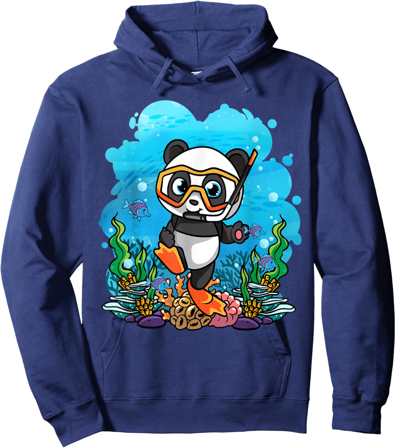 SCUBA Diver cute Panda Design Hoodie - Hoodie | Navy