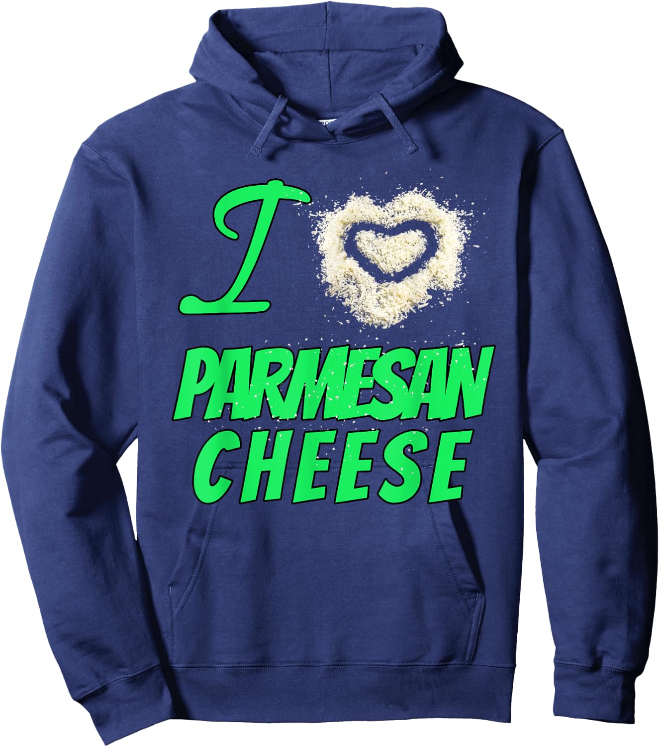 Cheesy Design I Love Parmesan Cheese Hoodie - Hoodie | Navy
