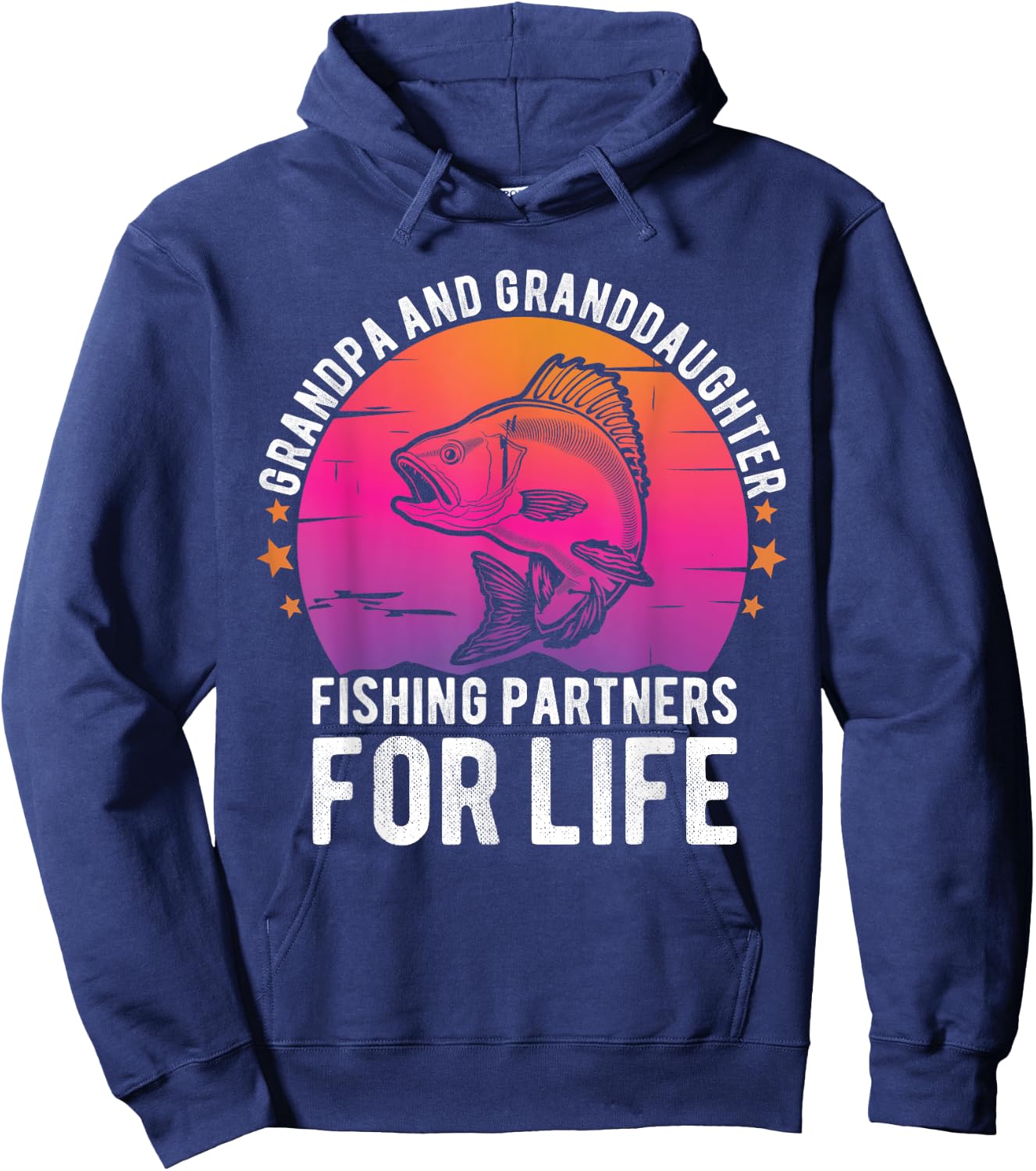 Grandpa and Granddaughter Fishing Partners For Life Fishing Hoodie - Hoodie | Navy