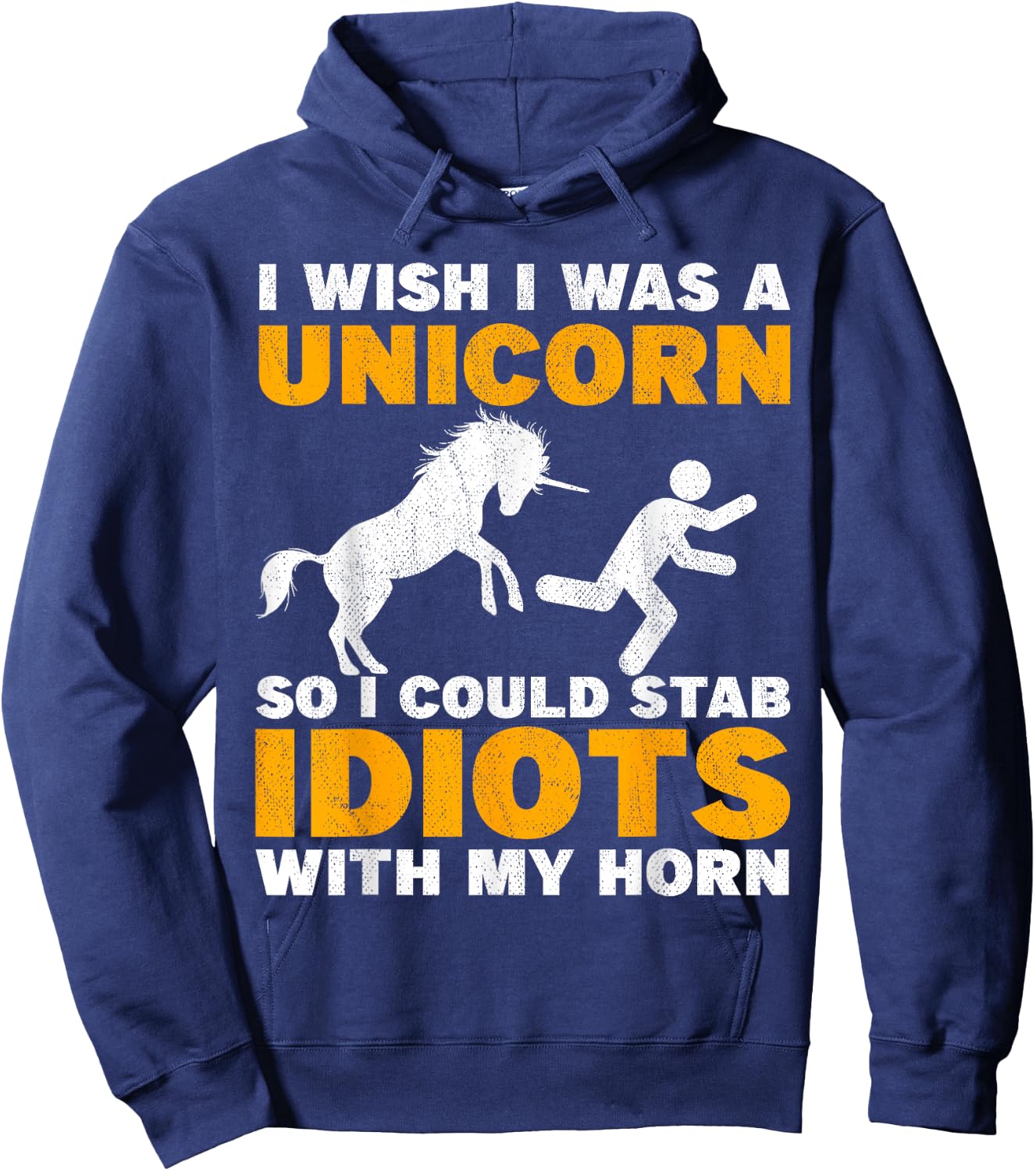 Funny sarcastic sarcasm unicorn horn adult humor offensive Hoodie - Hoodie | Navy