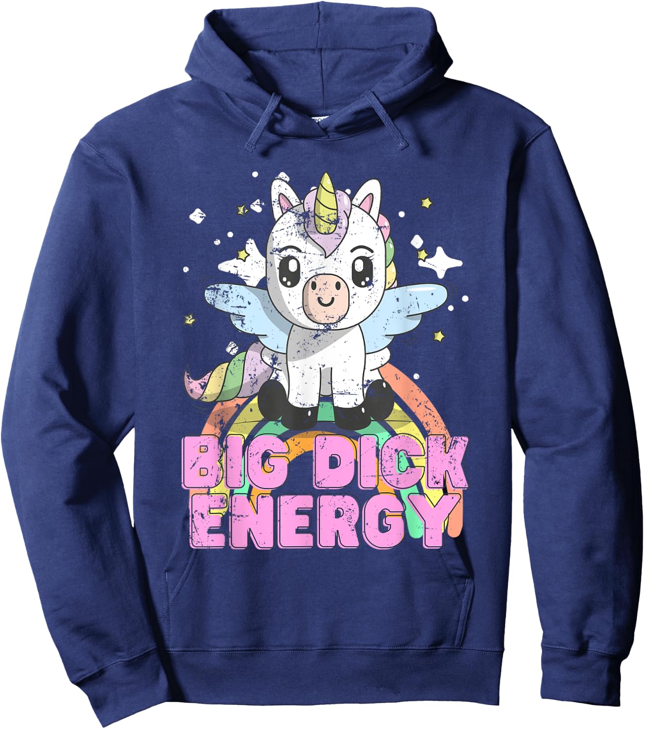 Funny Ironic Cool Unicorn Big Dick Energy Festival Anime Hoodie - Hoodie | Navy