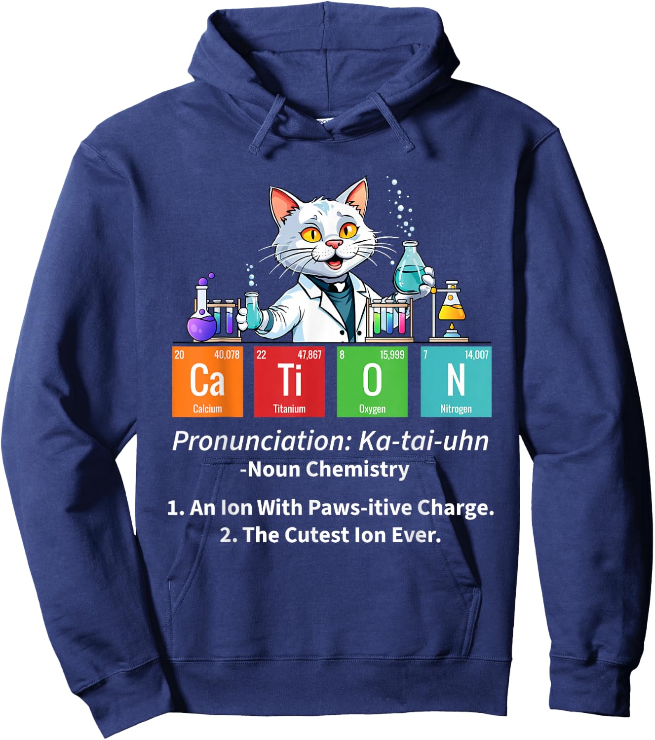 Cation - Science Fan Biologist Chemistry Student Chemist Hoodie - Hoodie | Navy