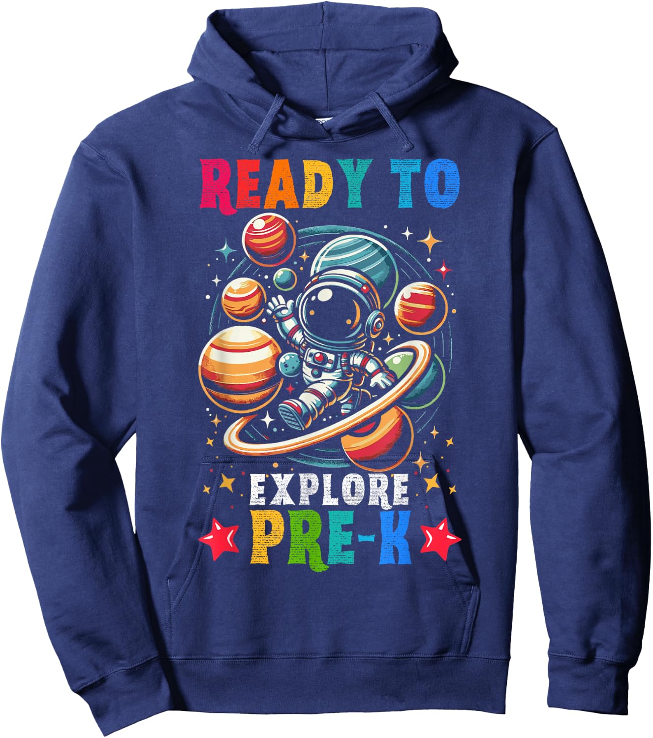 First day Kids Welcome back to School Astronaut Space Pre-k Hoodie - Hoodie | Navy
