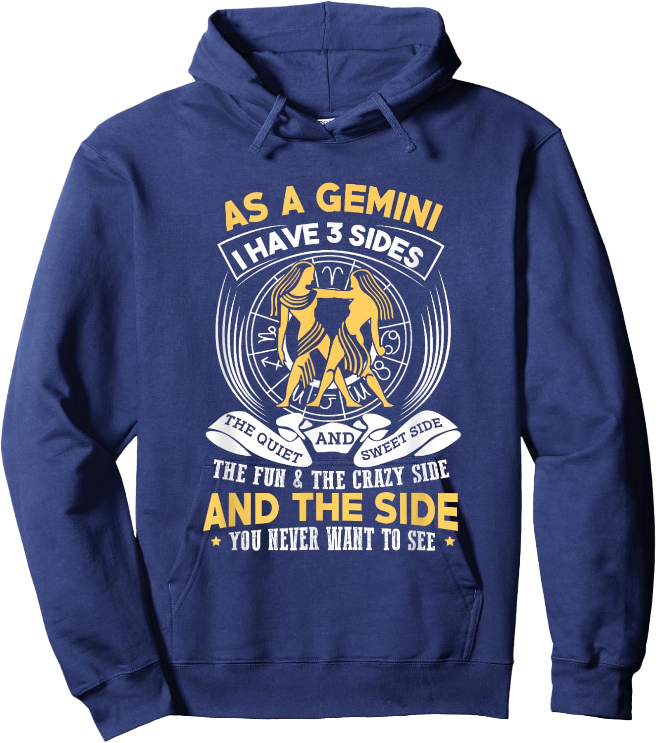 Gemini Shirt Zodiac Sign Gift Astrology Hoodie - Hoodie | Navy