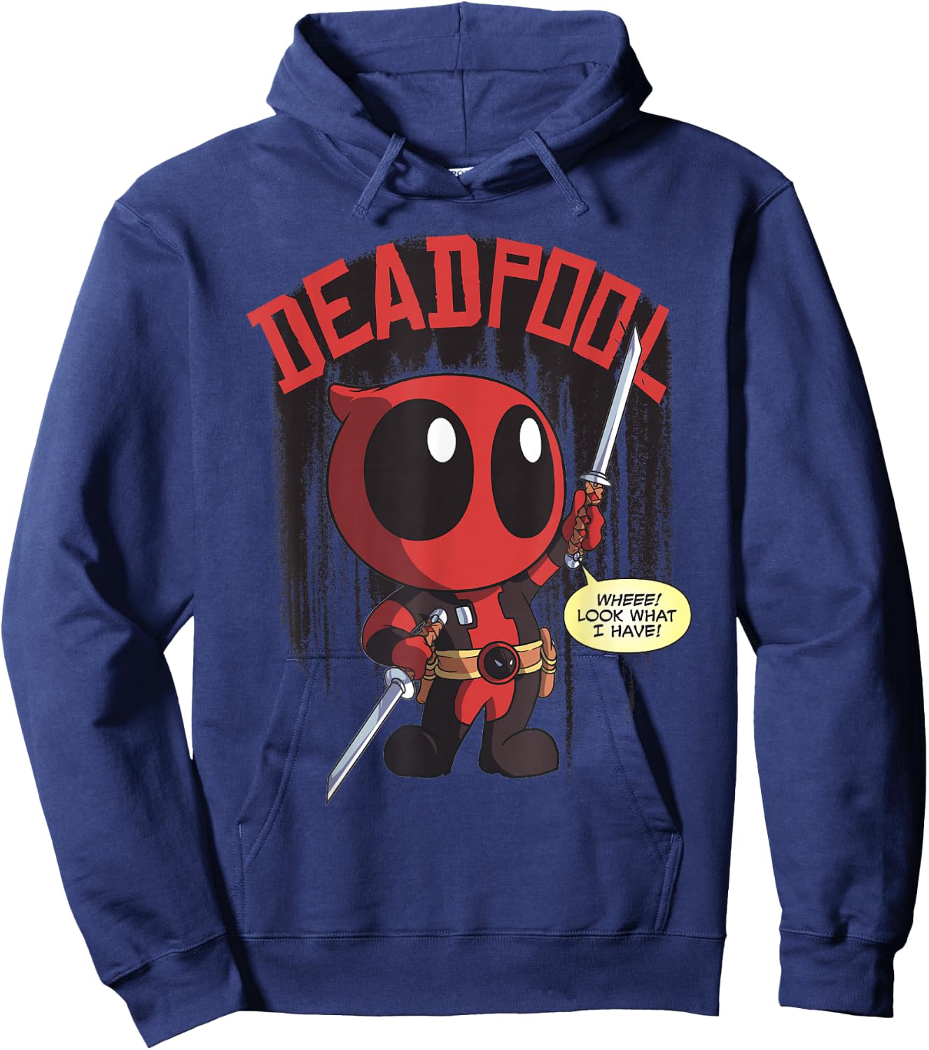 Marvel Deadpool Wheee Look What I Have Portrait Hoodie - Hoodie | Navy