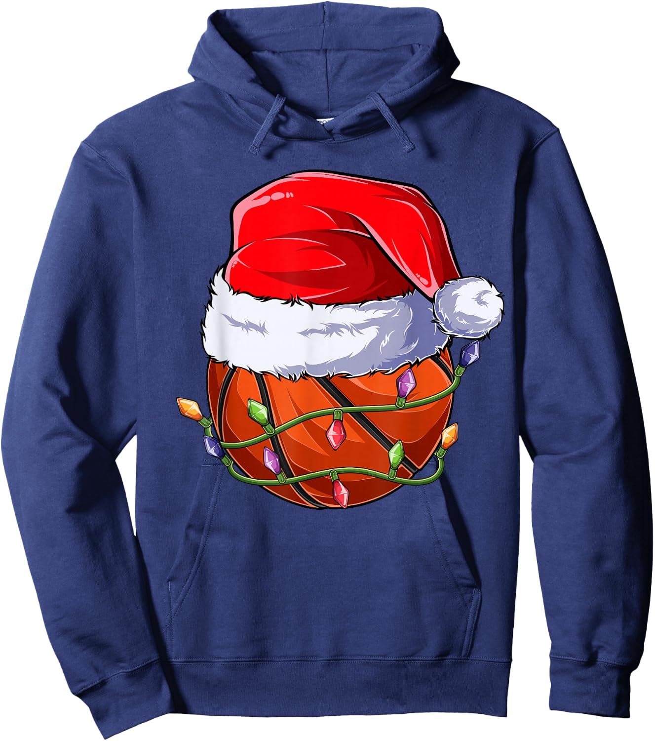 Basketball Christmas Boy Apparel, Funny Santa Sport Men Kids Hoodie - Hoodie | Navy