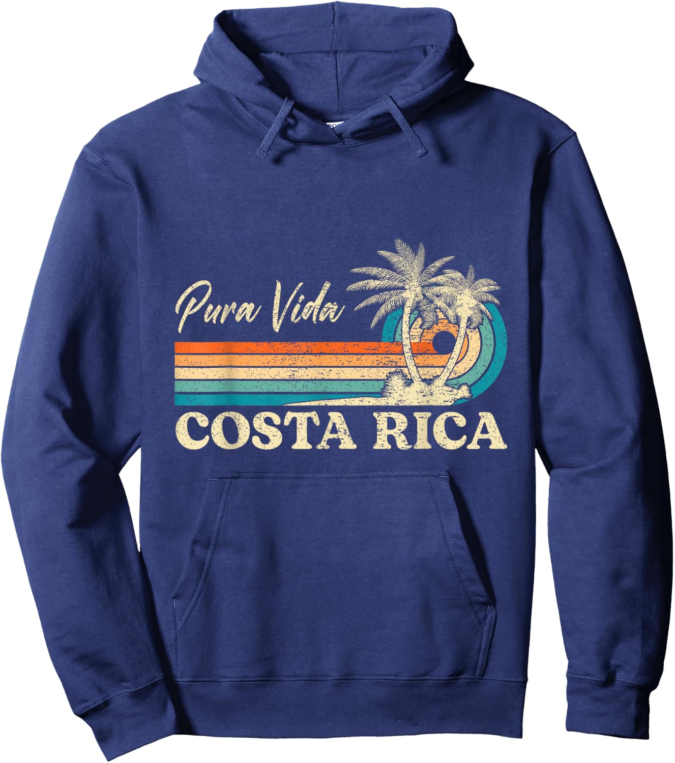 Costa Rica Retro Beach Vacation Costa Rica Souvenir Beach Hoodie - Hoodie | Navy