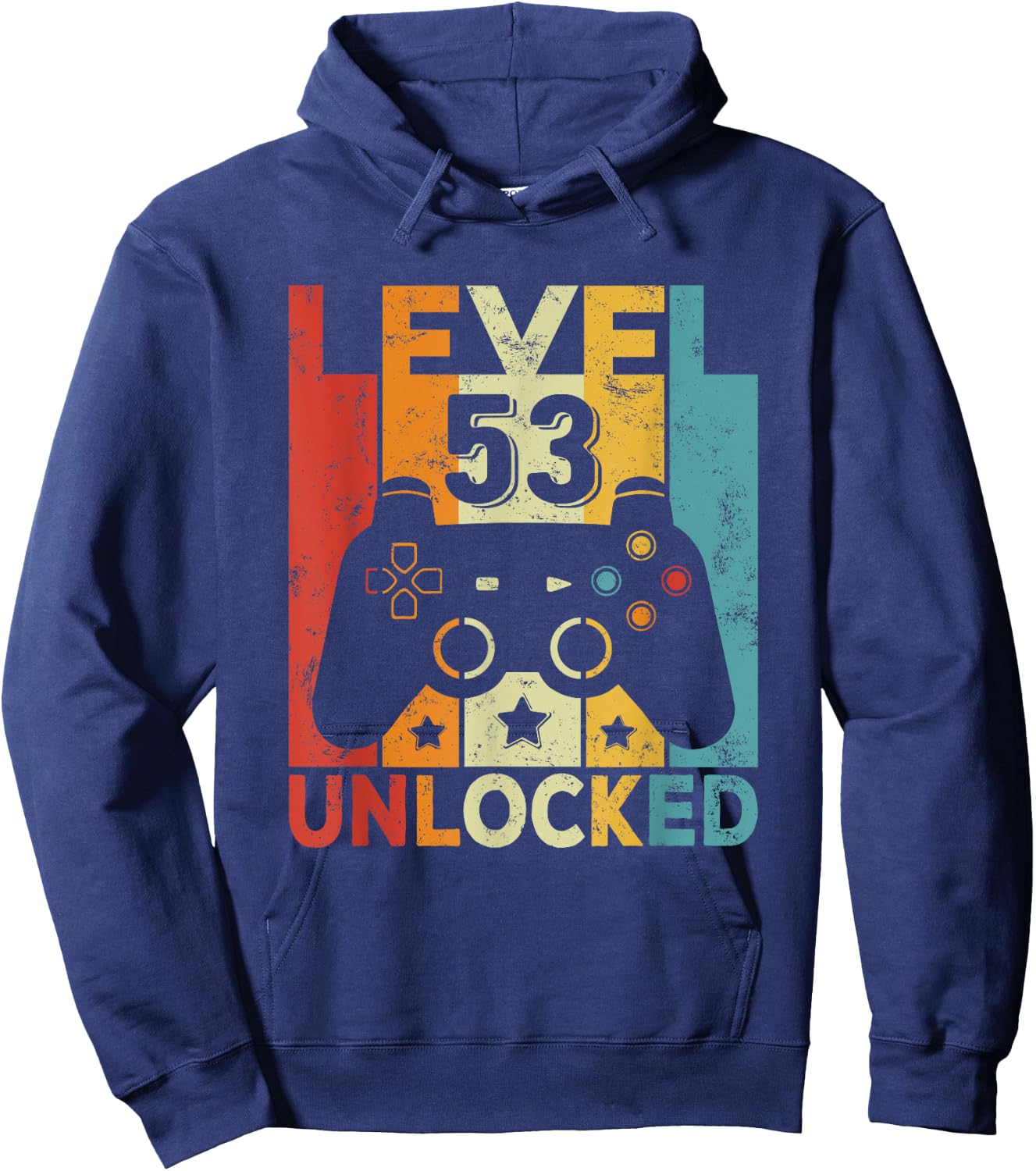 53 Years Old Men Women 1971 Birthday Level 53 Unlocked Gamer Hoodie - Hoodie | Navy