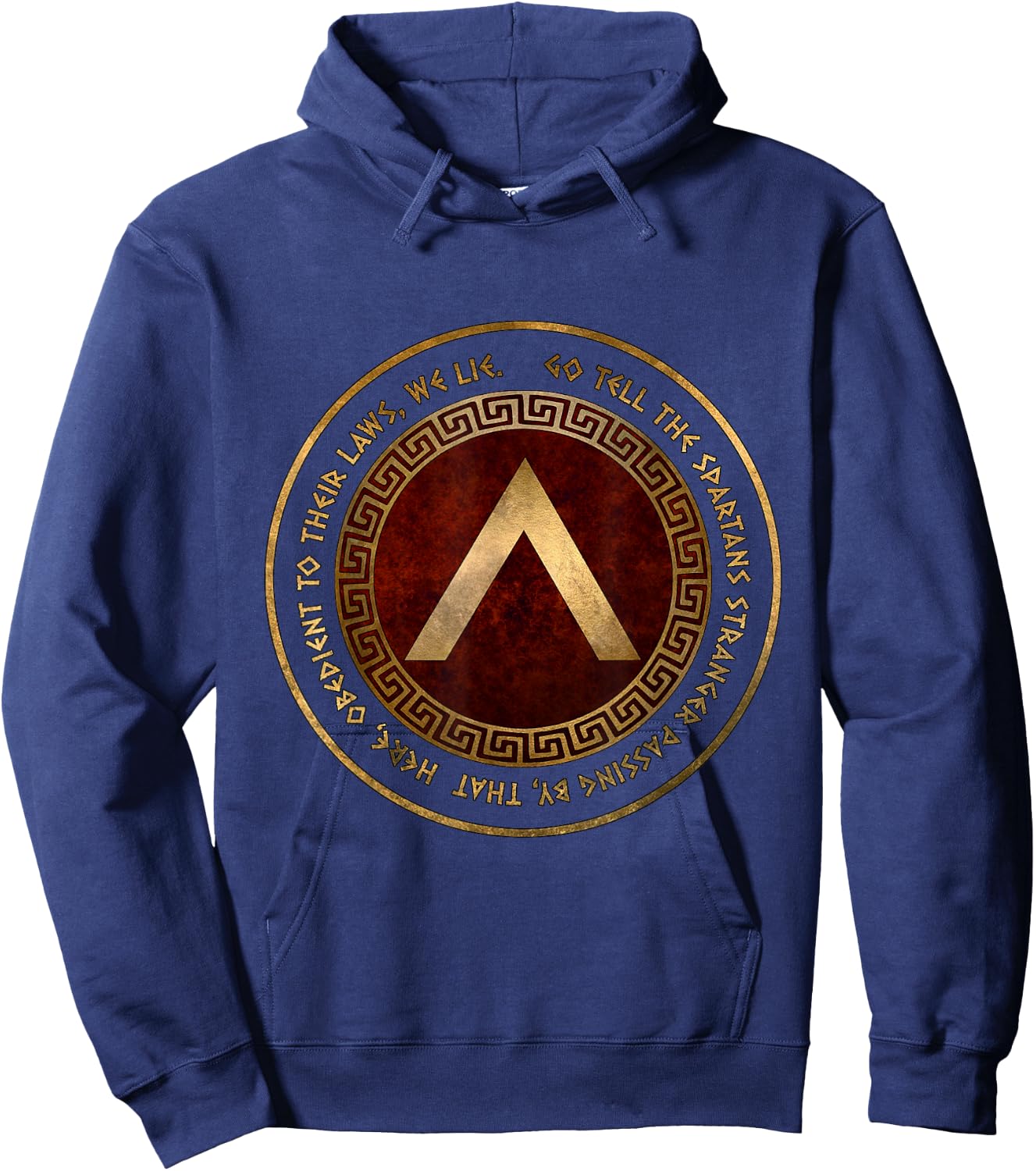 Sparta Battle of Thermopylae Epitaph Spartan History Symbol Hoodie - Hoodie | Navy