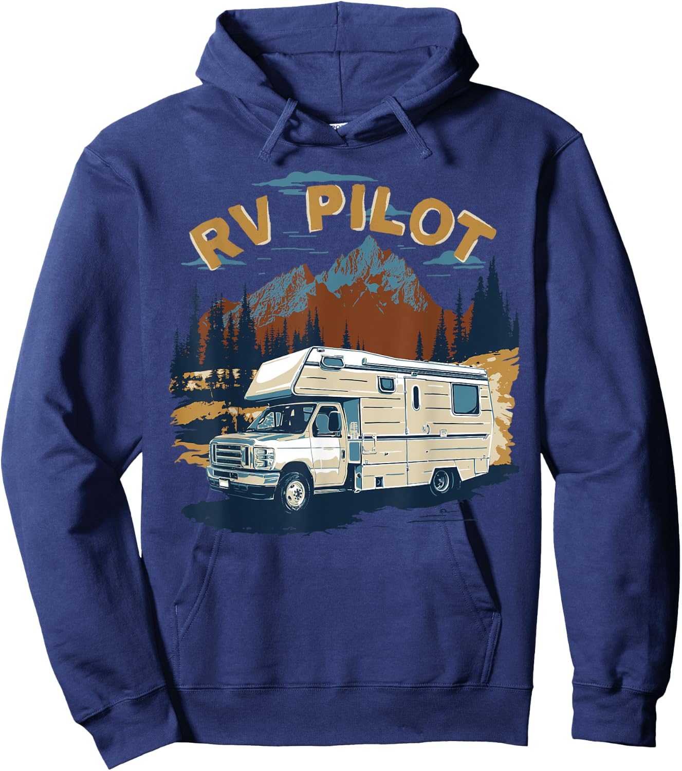 RV Road Trip Travel RV Pilot - Men's -Adults Classic Fit Short Sleeve Black - Small Hoodie - Hoodie | Navy