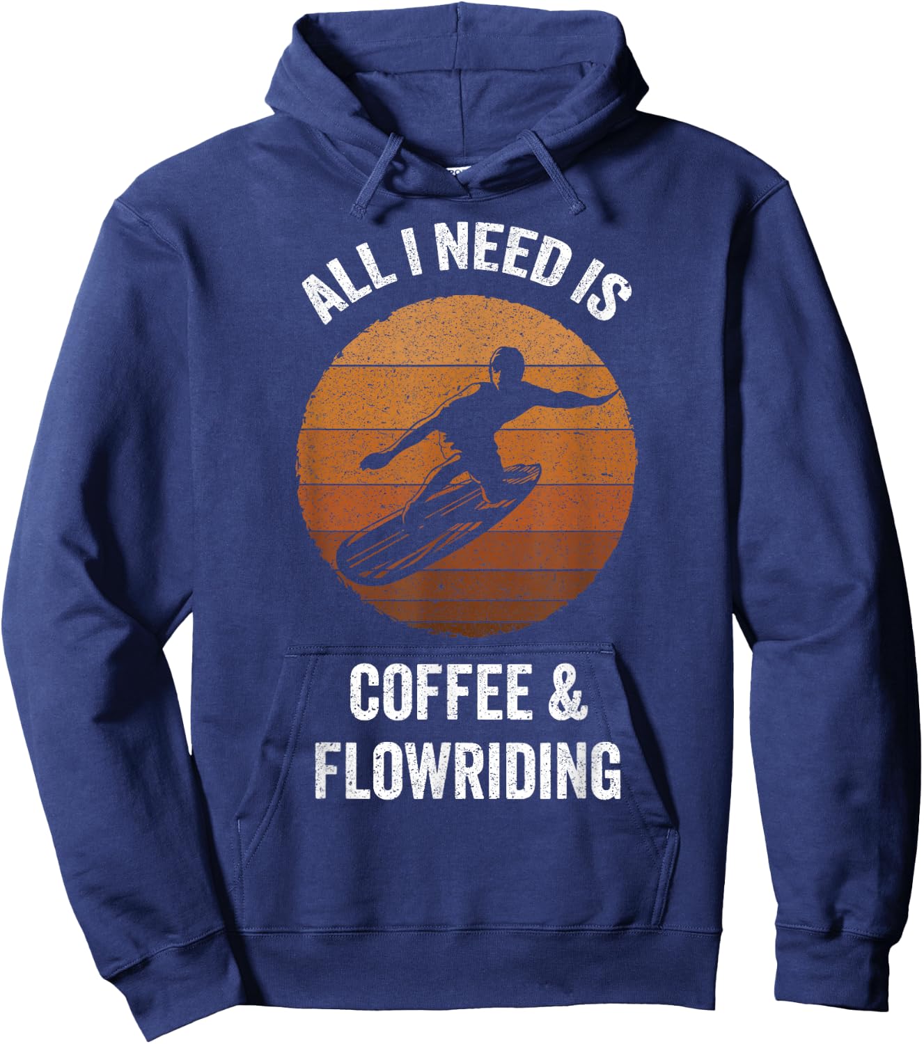 All I Need Coffee & Flowriding | Vintage Flowboarding Hoodie - Hoodie | Navy