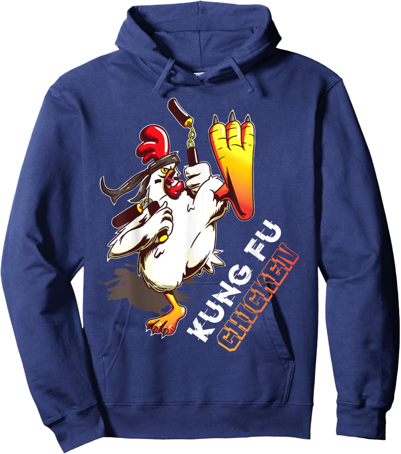 Kung Fu Chicken - Crazy Chicken Funny Martial Arts Hoodie - Hoodie | Navy