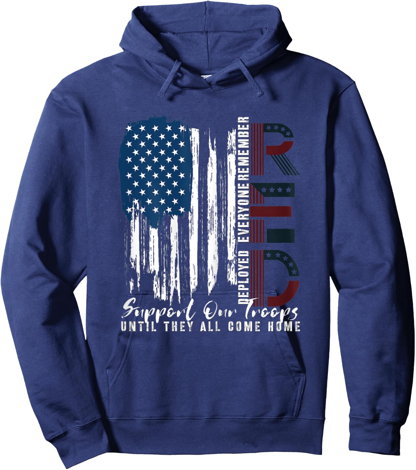 On Friday We Wear Red Friday Military Support troops US Flag Hoodie - Hoodie | Navy