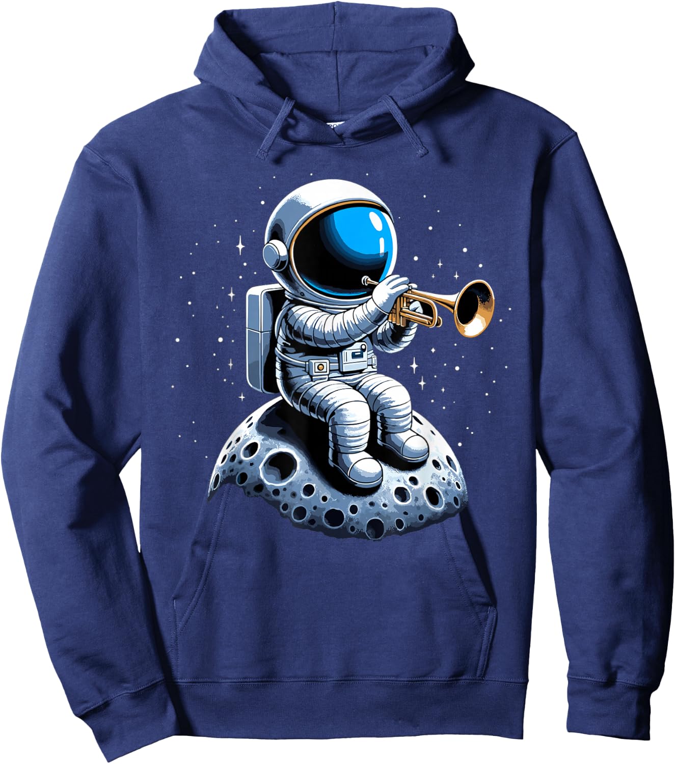 Astronaut Play Trumpeter Trumpet Hoodie - Hoodie | Navy