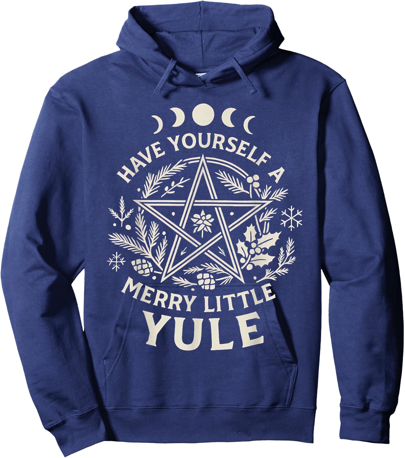 Celestial Have Yourself A Merry Little Solstice Yule Xmas Hoodie - Hoodie | Navy